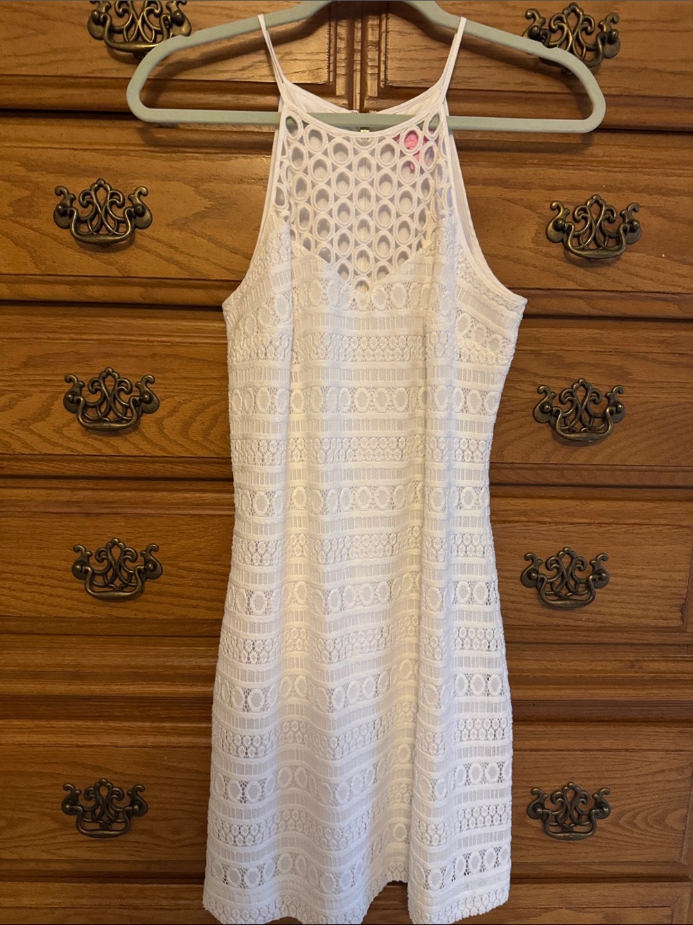 Lilly Pulitzer White Crochet Halter Mini Dress